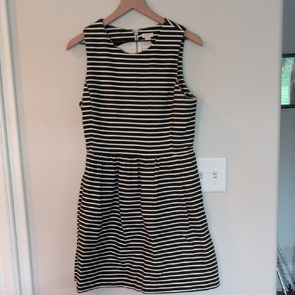 J. Crew Black and White Halter A-Line Sundress
